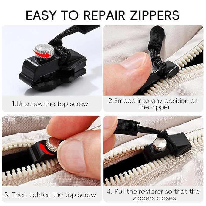 Universal Zipper Slider Repair Kit (Set of 6)