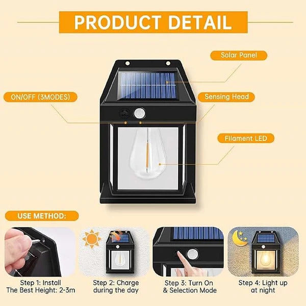 Solar Auto Sensor Outdoor Lamp