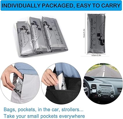 Portable Travel Urinal Bags - Set of 5