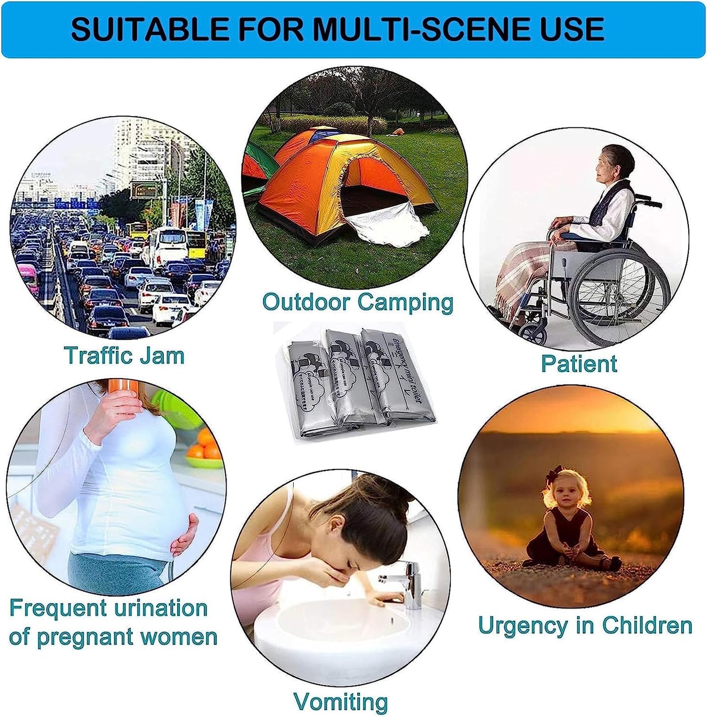Portable Travel Urinal Bags - Set of 5
