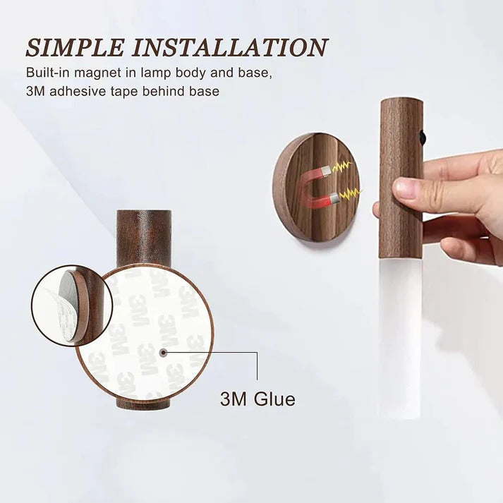 Luminaflux® Wooden Motion Sensor Light