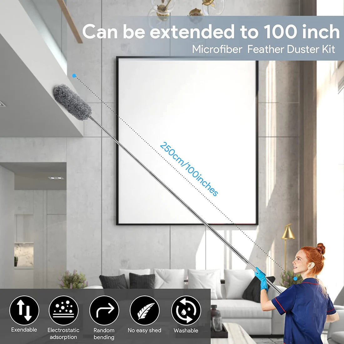 Flexible and Extendable Microfibre Duster