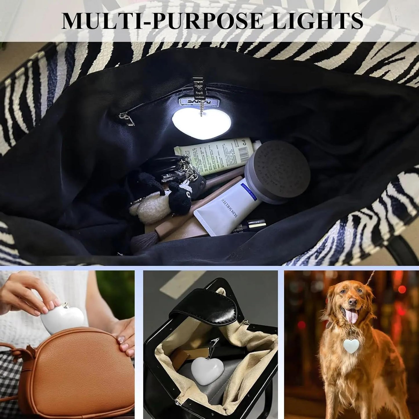 Heart-Shaped Sensor Purse Light