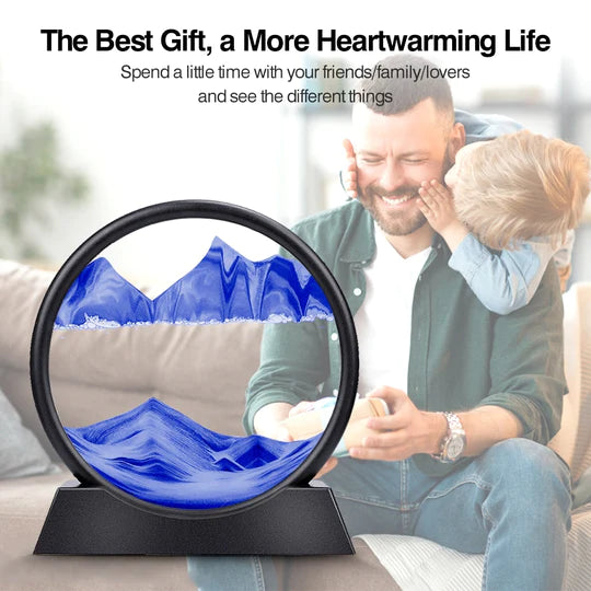 Moving 3D Sand Art Round Glass