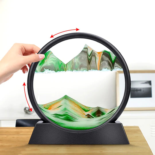 Moving 3D Sand Art Round Glass