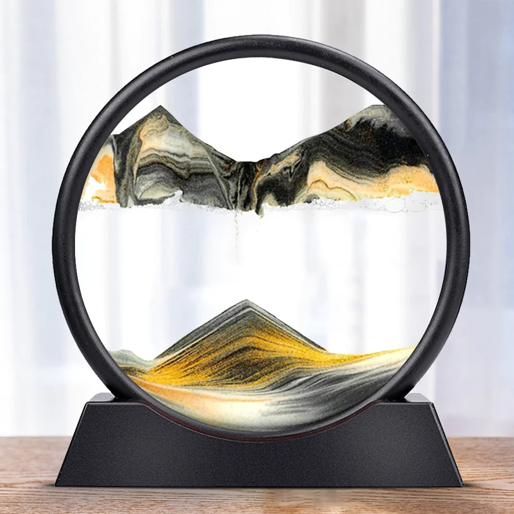 Moving 3D Sand Art Round Glass