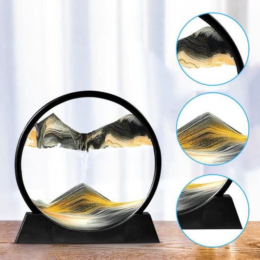 Moving 3D Sand Art Round Glass