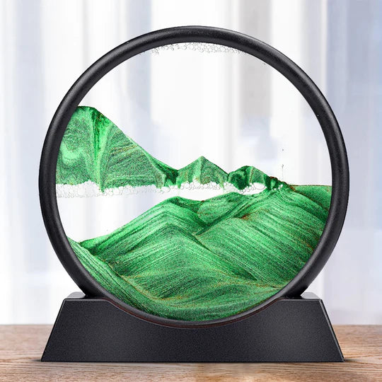 Moving 3D Sand Art Round Glass